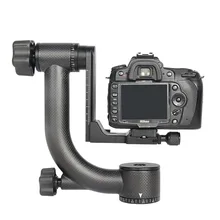 YELANGU A19 Carbon Fiber 360 Degree Panoramic Gimbal Tripod Head with Standard 1/4” Quick Release Plate for DSLR Camera