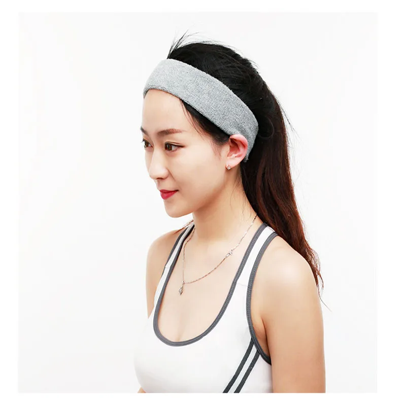 Unisex Women Men Cotton Sweat Sports Yoga Gym Sweatband Stretch