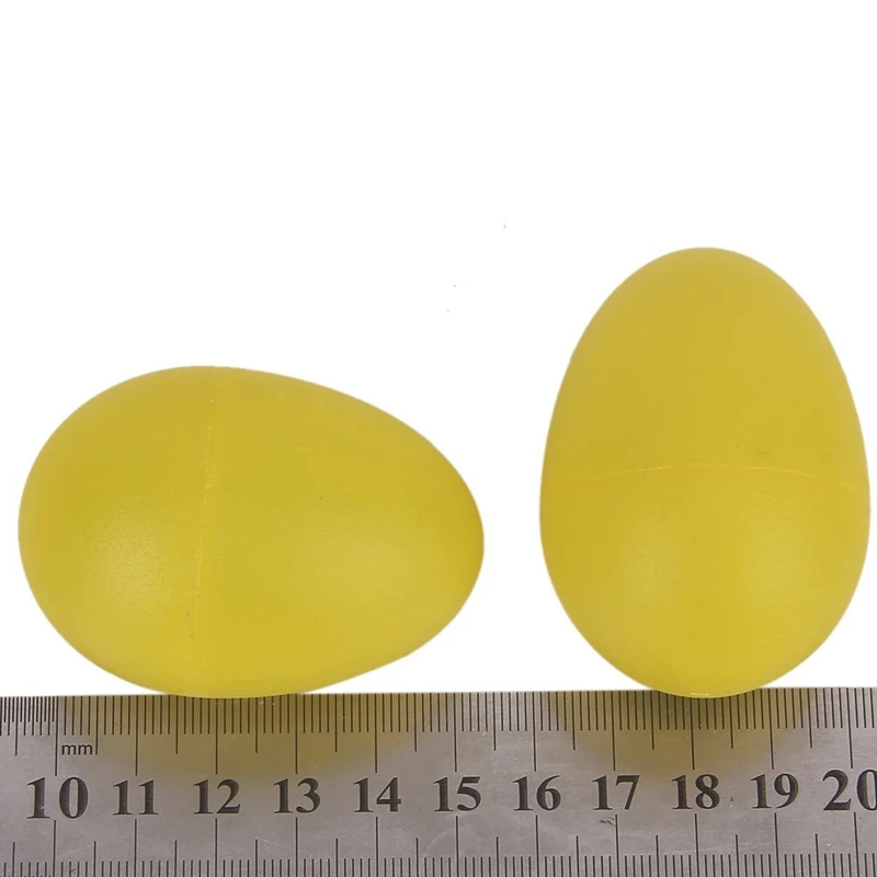ABGZ-1 пара пластиковое ударное музыкальное яйцо Маракас шейкеры желтый