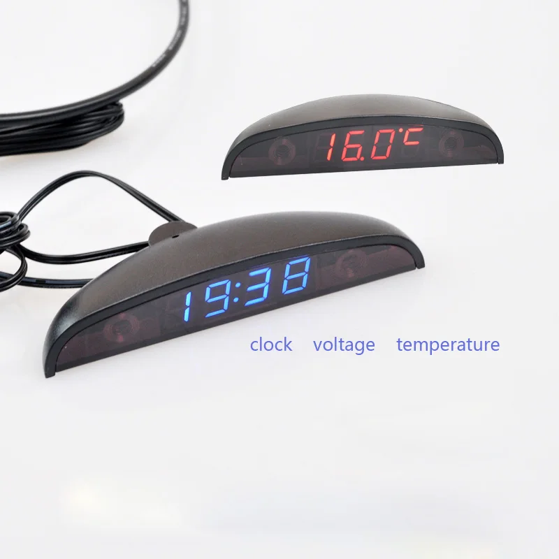 Red LED Automotive Car Electronic Clocks Watches Thermometer Voltmeter