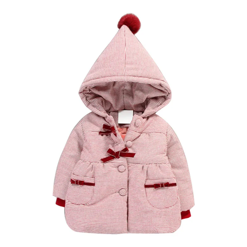 

Children Coat Baby Girls Winter Coats Cute Hooded Long Sleeve Cotton -Padded Girl's Warm Inner Fleece Kids jacket Outerwear