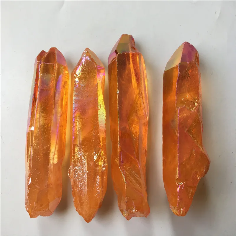 1pcs Natural beautiful orange quartz crystal single point therapyin