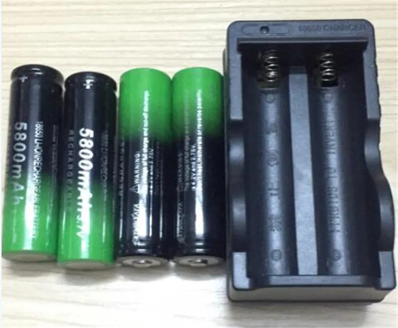 NoEnName_Null 4 шт 5800mAh литий-ионная 3,7 V перезаряжаемая 18650 батарея+ EU/US 18650 зарядное устройство