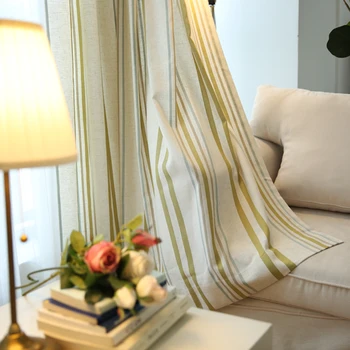 

Morgan Flax Jacquard Sea Blue Striped Curtain Book Bedroom Living Room Customizable