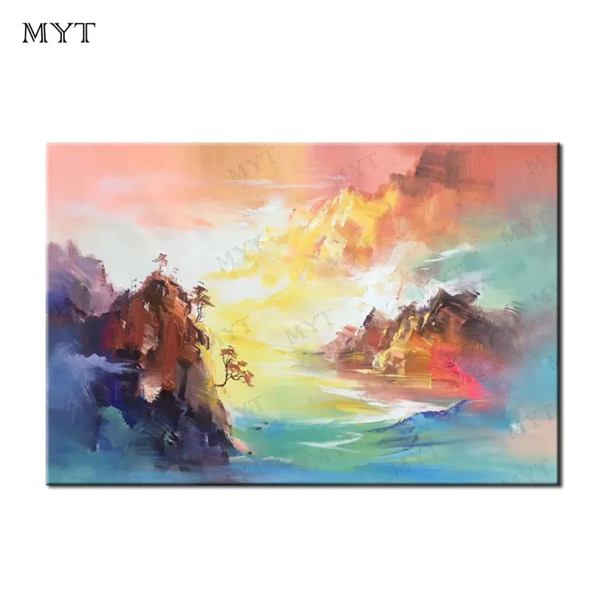 

MYT Large Size Hand-painted Abstract Landscape Oil Painting on Canvas Handmade Super Size Pictures Original Design Pictures