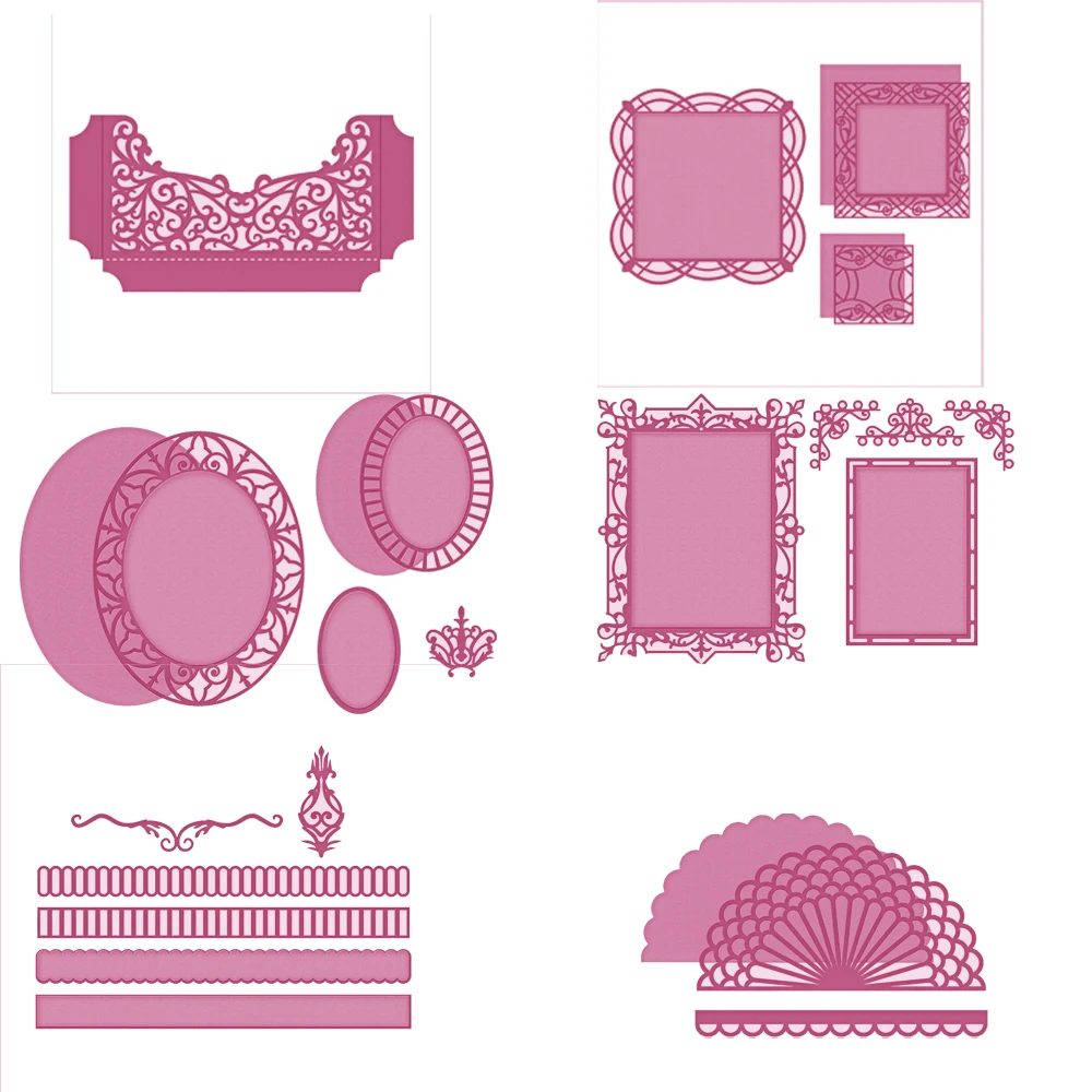 

Frame Edge mixed Series Shape Metal Cutting Dies Stencil For Scrapbooking Embossing DIY Paper Card Handcrafts Decor Templates