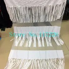 Акция Высококачественная JRB-011# белый цвет бахрома блестки Роскошная сетка французская кружевная ткань для свадебного платья/Распиловка