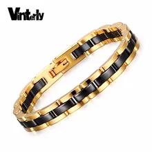 Vinterly браслет-цепочка для мужчин и женщин, керамические браслеты и браслеты черного и золотого цвета для мужчин, ювелирные изделия, Прямая поставка