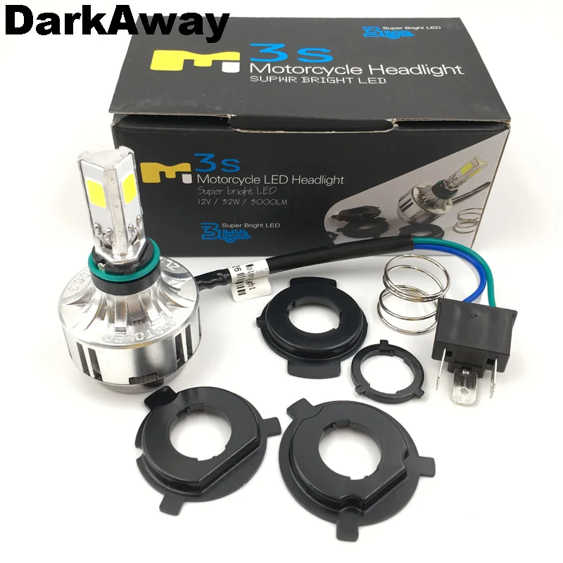 Newest Motorcycle H4 LED Headlight 32W 3000lm Slim LED H4 Hi Lo High