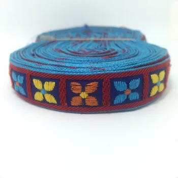 

NEW!! 3/4'' 20mm 10yards/sets Woven Jacquard ribbon wood machine Geometry color restoring ancient ways lace diy Gift accessories