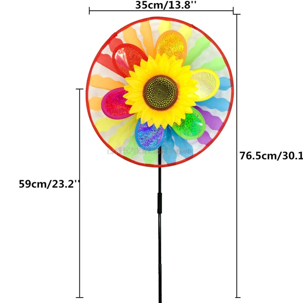 Ветряная мельница в виде подсолнечника красочный ветер Спиннер домашний сад Декор двора детская игрушка# HC6U# Прямая поставка