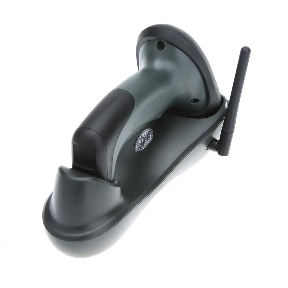 

433MHz Wireless Laser Barcode Scanner Label Reader with Charger Base Handheld Barcode Scanning Gun for Supermarket Shop