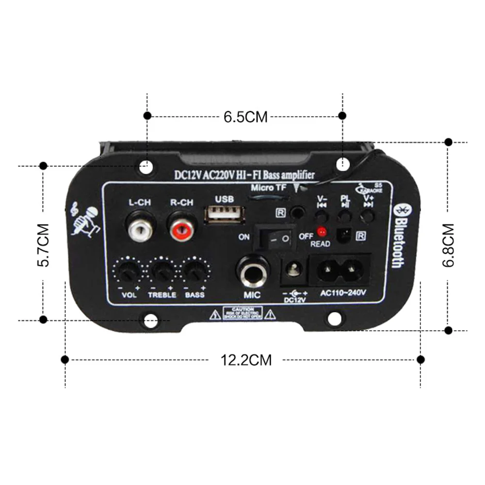 AOSHIKE HIFI Bluetooth сабвуфер мощность Усилители звука доска Amplificador 12V220V с S5S6 микрофон DIY