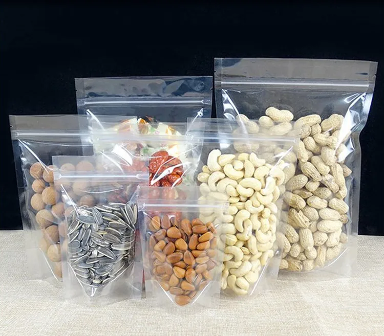 

50pcs High Clear Stand up Plastic Ziplock Bag Transparent Gift Bags Herbal Toys Fidget Spinners Package Pouches