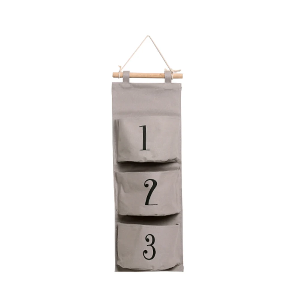 Простая подвесная Хлопковая сумка для хранения на стену, ежедневный держатель для мелочей, аксессуары для домашнего органайзера, принадлежности для цифр, органайзер для вещей
