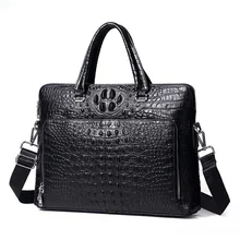 Роскошный деловой мужской портфель из натуральной коровьей кожи, мужской портфель, сумка на плечо, сумка-мессенджер из кожи аллигатора, сумка для компьютера