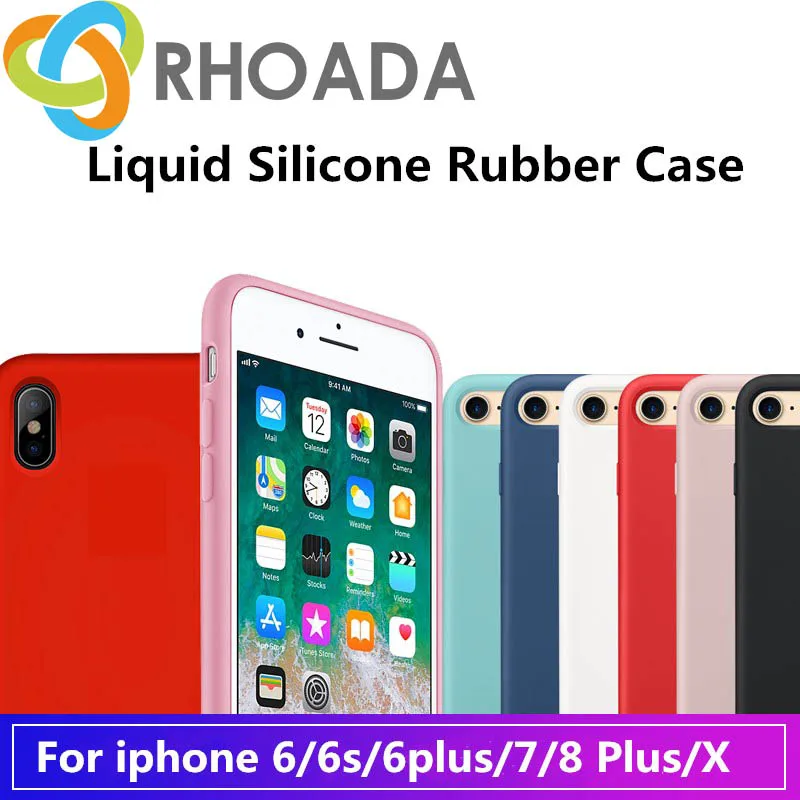 Beira Original Liquid Silicone Rubber 1:1 Case For iphone 6 6s Plus Soft Phone Cover 7 8 X Protect Couqe |