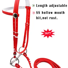 ПВХ лошадь уздечка с rein, нержавеющая сталь полый рот бит, не ржавеет(LT5004
