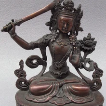 Bi003633 Manjuist Тибет Чистая Бронза Буддизм Бодхисаттвы Манджушри Кван-Инь Статуя Будды