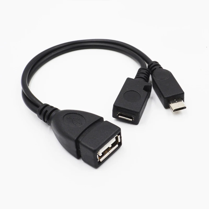 

2 In 1 OTG Micro USB Host Power Y Splitter USB Adapter to Micro 5 Pin Male Female Cable Host OTG Adapter Cable