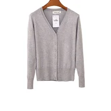 Плюс размер Женский вязаный кардиган пальто весна осень Повседневный v-образный вырез длинный рукав тонкий вязаный крючком свитер пальто женские топы 3XL 4XL