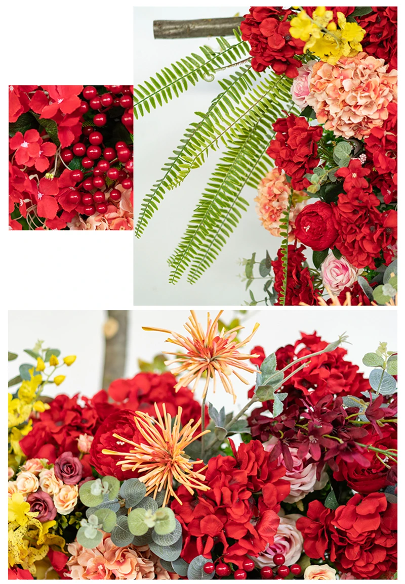 JAROWN Artificial Flower Row Flower Wall Wedding DIY Decor Arch Floral Stage Background Layout Decorative Flowers Props Flores (5)