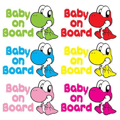 Super Mario Baby Yoshi Baby On Board Vinyl Car Sticker Decal Decal Wall Decal Carstickers Happy Aliexpress