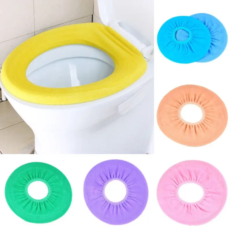 Soft Closestool Washable Lid Top Cover Bathroom Warmer Toilet Seat Cloth STO