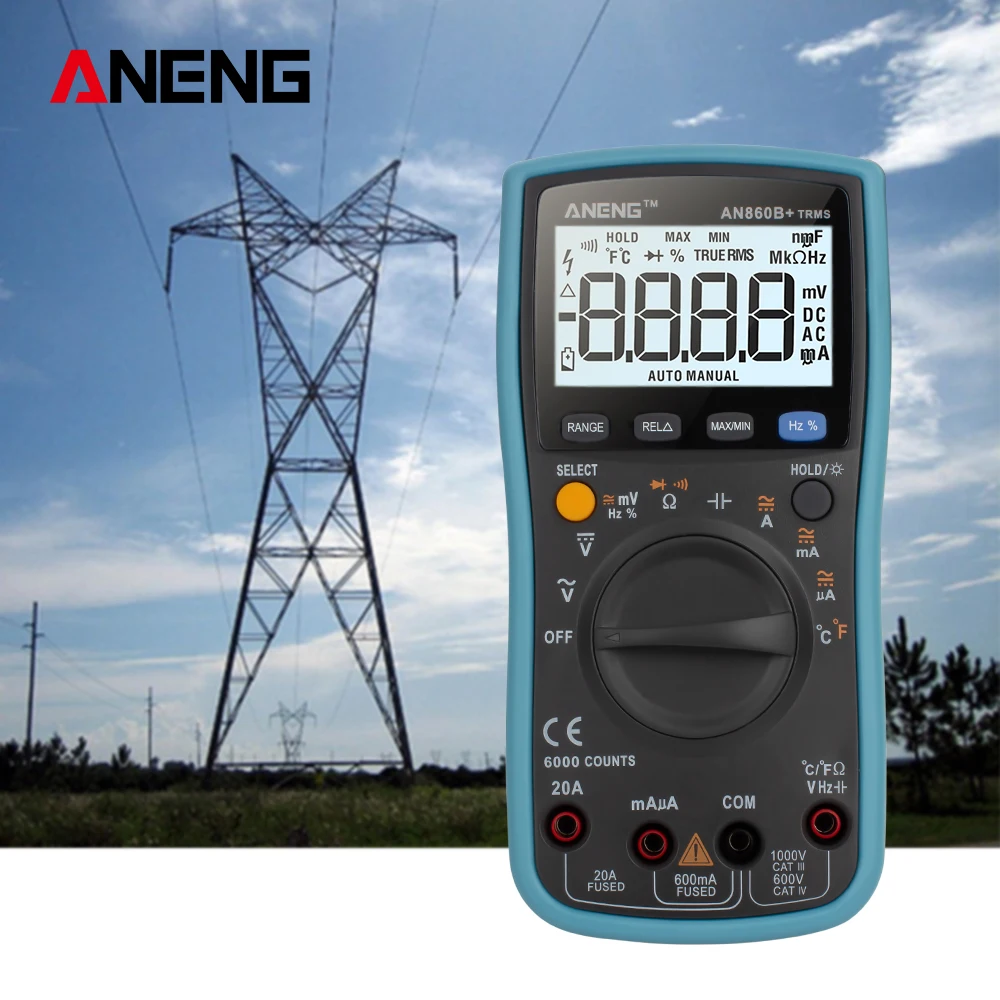 ANENG AN860B мультиметр цифровой тестер 6000 digital multimeter мультиметр провода для мультиметра tester dc dc мультиметры мультитестер с термопарой цифровой тестор capacitor tester МУЛЬТИМЕТР