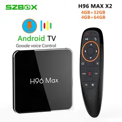 H96Max X2 Android 8,1 ТВ BOX Amlogic S905X2 LPDDR4 4 ГБ 64 ГБ 4 ядра 2,4 г/5 ГГц Wifi BT H.265 4 К Smart медиаплеера IP ТВ коробка