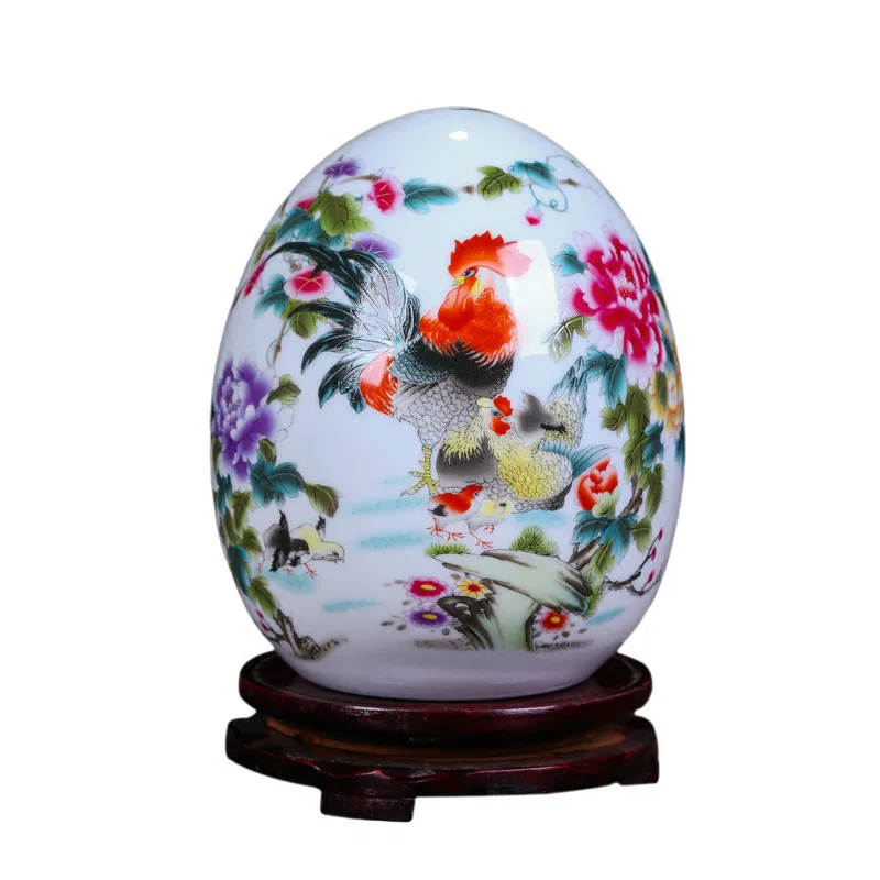 Античная Цзиндэчжэнь керамическая ваза счастливое яйцо порошок эмаль тонкое преуспевающее яйцо Современное украшение для дома предметы интерьера