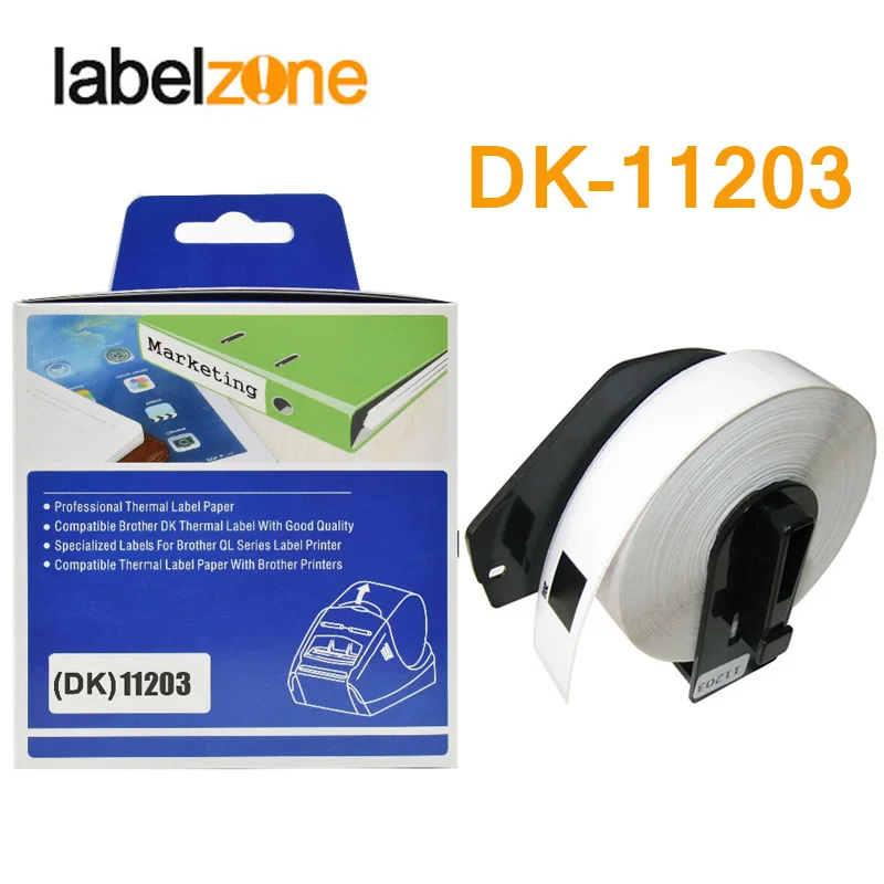 1Rolls DK-11203 17mm x 87mm Thermal Paper Compatible for Brother Label Printer White Paper DK11203 DK Paper 203 for QL-500
