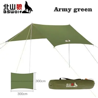 BSWolf 3*3M железные столбы UV Пляжная палатка Солнцезащитная для кемпинга