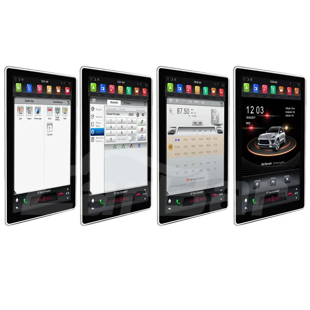 Perfect Carbar 12.8" Tesla Style Rotation IPS Screen 2 Din Universal Android 8.1 Car DVD GPS Player Radio Car Stereo Voice Control 4