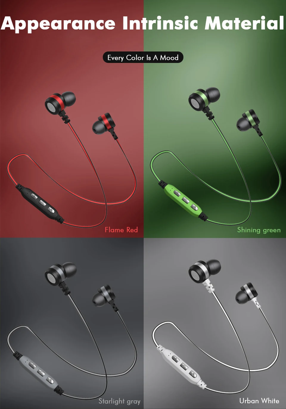 Waterproof Magnetic bluetooth earphone wireless headphones sports bass mini earphones earbud stereo mic TF card for Samsung (6)