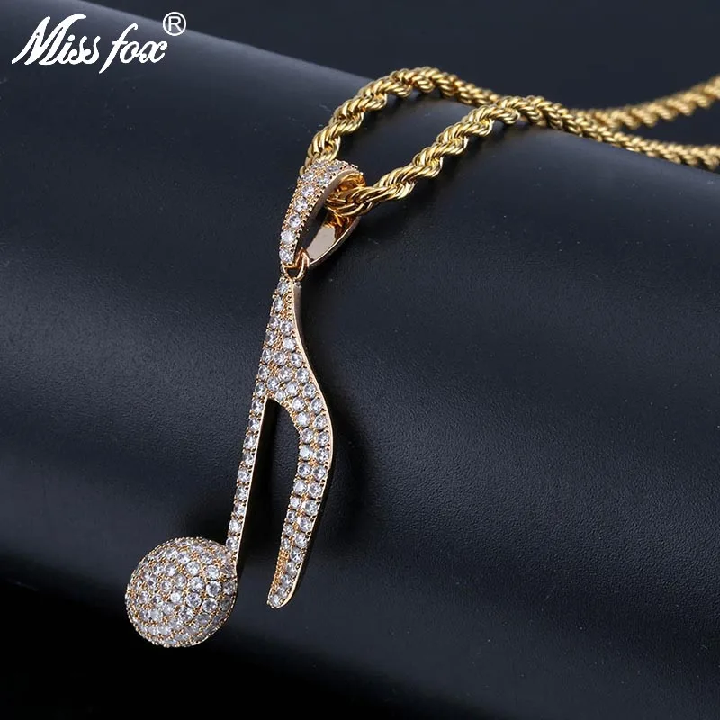 MISSFOX хип хоп японский меч ниндзя захват сверкающий кулон 24K позолоченный