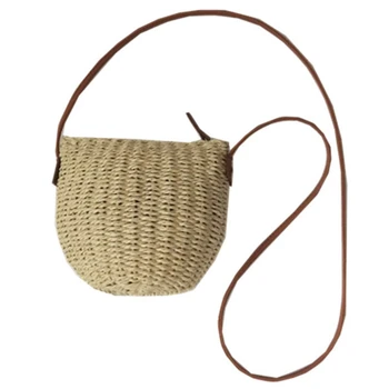 

Straw Children Messenger Bag For Key Woven Beach Bag Of Kids Oblique Grass Weave Bag New Crossbody Bags