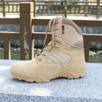 

Men's Delta High Combat Boots Outdoor Climbing Sneakers for Men Leather Waterproof Hiking Shoes Black Desert Tactical Boots male