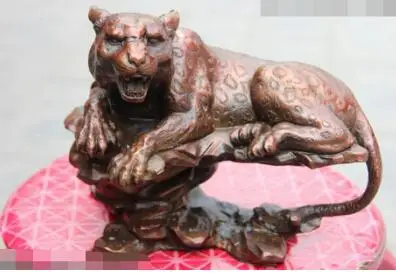 Chnese Feng shui Copper Bronze Animal Ferocious Leopard Panther Statue Sculpture | Дом и сад