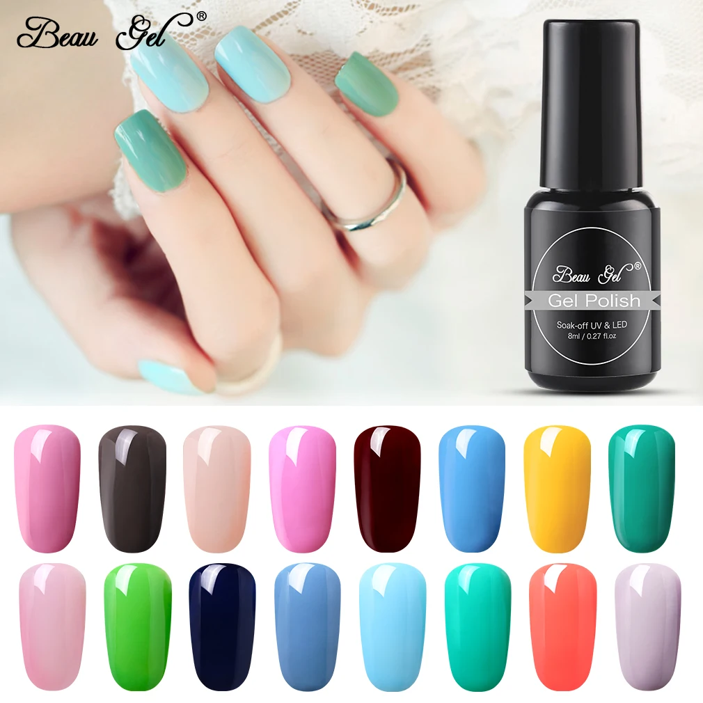 

Beau Gel 8ml One Step Gel Nail Polish No Need Top Base Coat Gel Polish UV LED Soak Off Gel Varnish Nail Art Lacquer Manicure