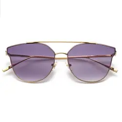 Роскошные Ретро Круглые Солнцезащитные очки Модные Повседневные очки в форме "кошачий глаз" женские цветные солнечные очки уличная съемка