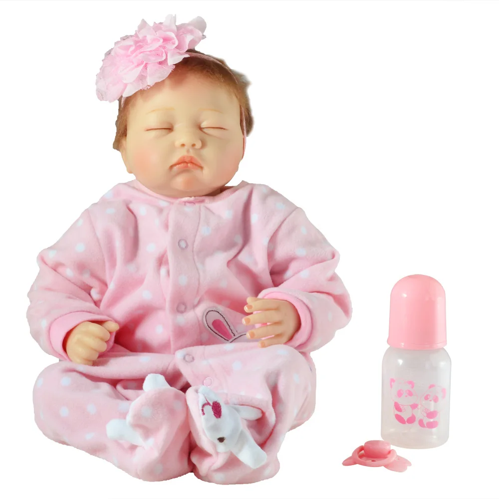 

Realistic Soft silicone cloth body reborn baby dolls 55CM size rooted hair Lifelike reborn baby toys bonecas