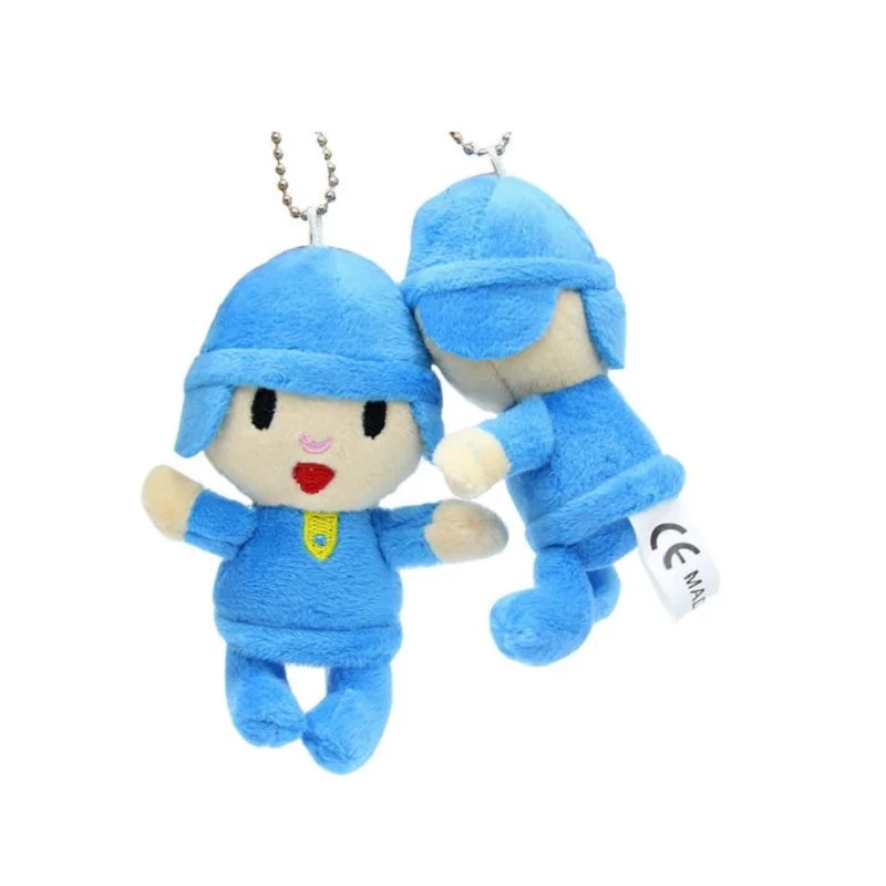 

Skyleshine 10pcs/loy Cartoon Pocoyo Keychain Plush Toys Soft Stuffed Dolls Pendants 10cm S734