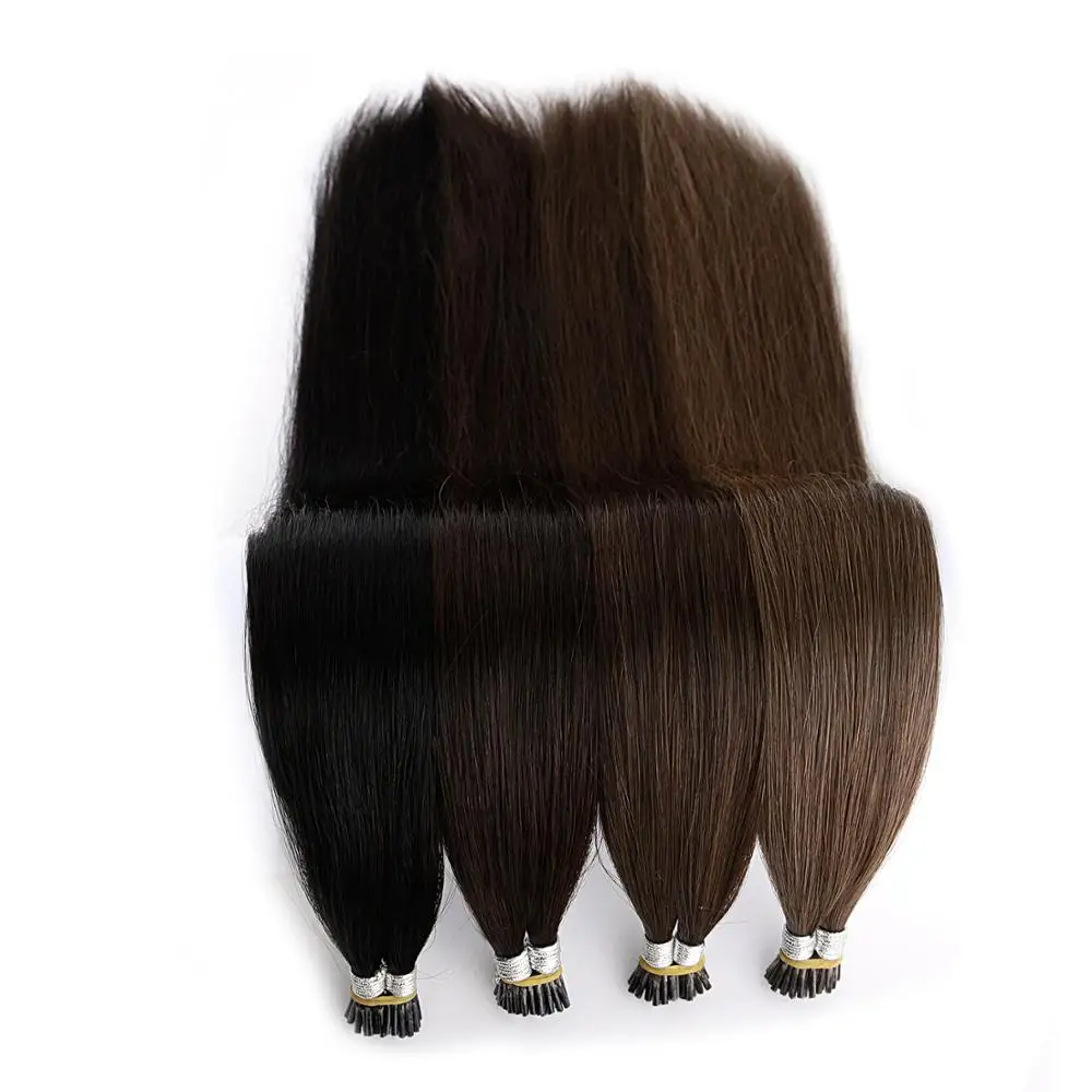 Neitsi двойной нарисованный Remy I наконечник человеческих предварительно скрепленных fusion волос наконечник палки прямые кератиновые человеческие волосы для наращивания 1,0 г/локон 2" 28" 25s