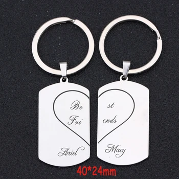 

A Pair Lover Couple Keychain Set Hand Stamped Best Friends Personalized Name Jewelry For Husband Wife Gift Couple Exclusive