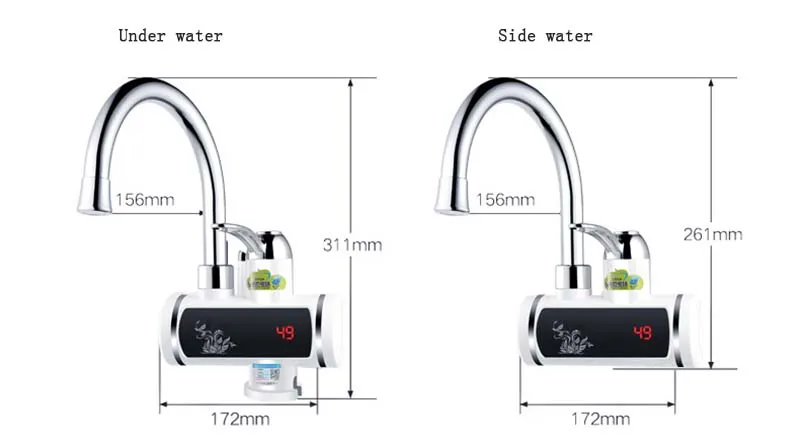 Электрический водонагреватель 220 В Электрический кран кухонный мгновенный нагреватель воды цифровой дисплей нижний/боковой Впускной Тип H0145