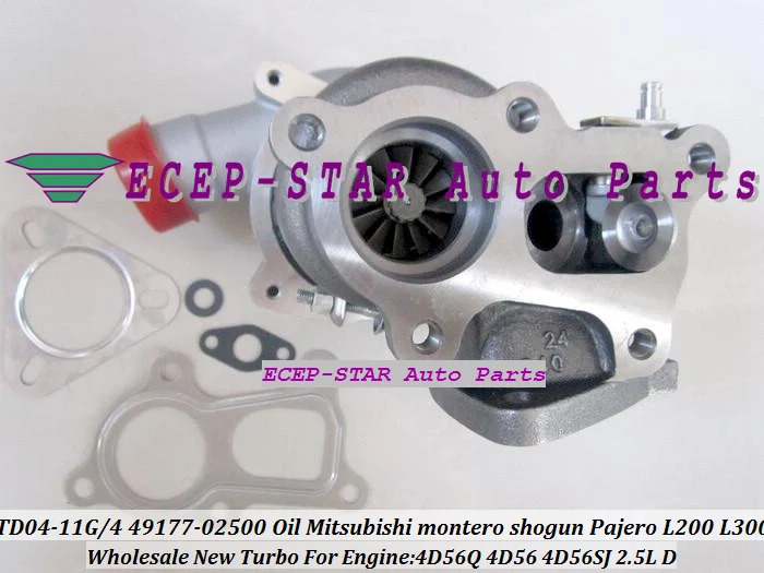 TD04-11G-4 49177-02500 Oil Cooled Turbo Turbocharger For Mitsubishi MONTERO SHOGUN Pajero II TD L200 L300 4D56 4D56SJ 4D56Q 2.5L D