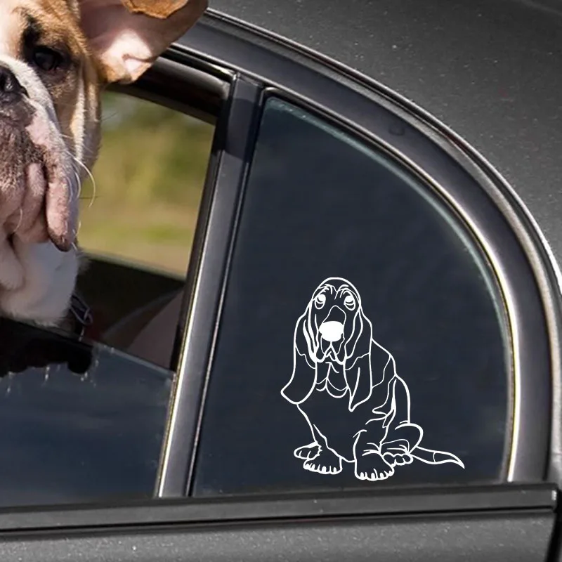 YJZT 13 7*15 2 см Basset Hound Dog Модные животные светоотражающие автомобильные наклейки