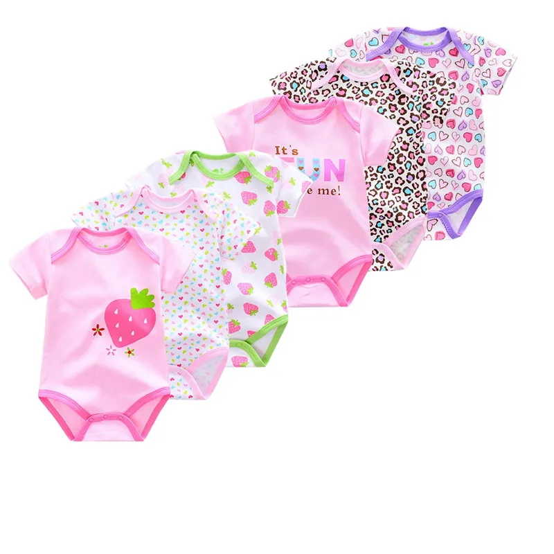 animal Summer Baby Bodysuits Short Sleeve baby Newborn cotton infant Baby girls boys Jumpsuit Newborn Clothes 6pcs/lot