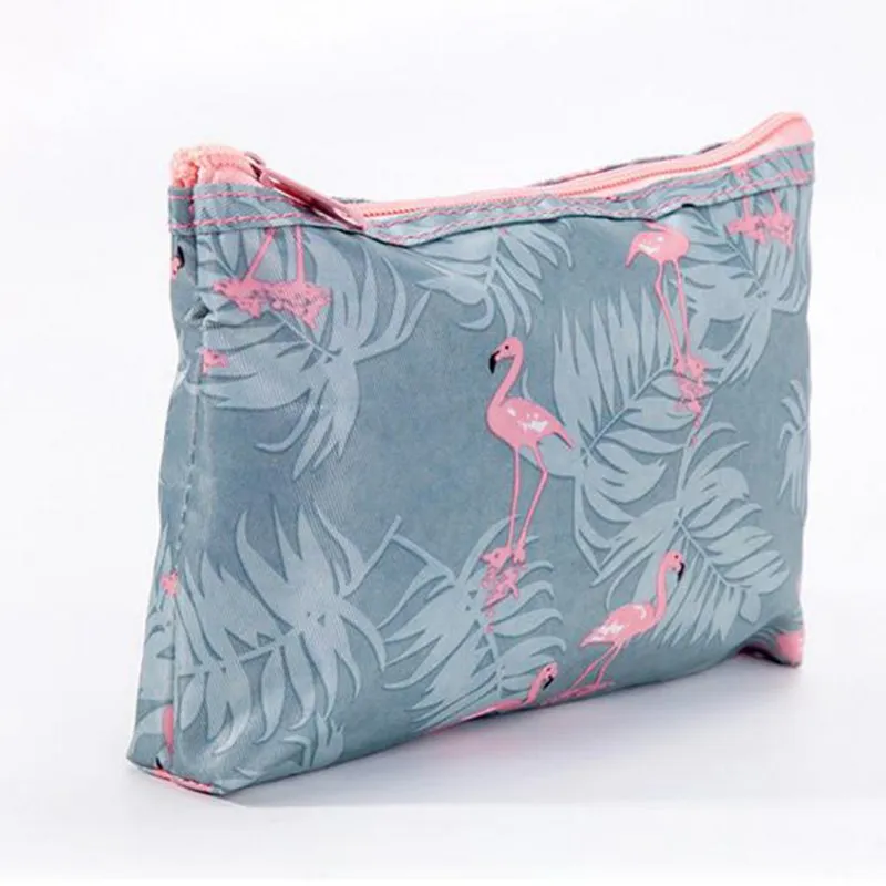 حجم كبير لطيف فلامنغو حقيبة سفر لمستحضرات التجميل سستة تخزين منظم حقيبة الماكياج المحمولة السيدات Neceser الحقيبة حافظة للمكياج
